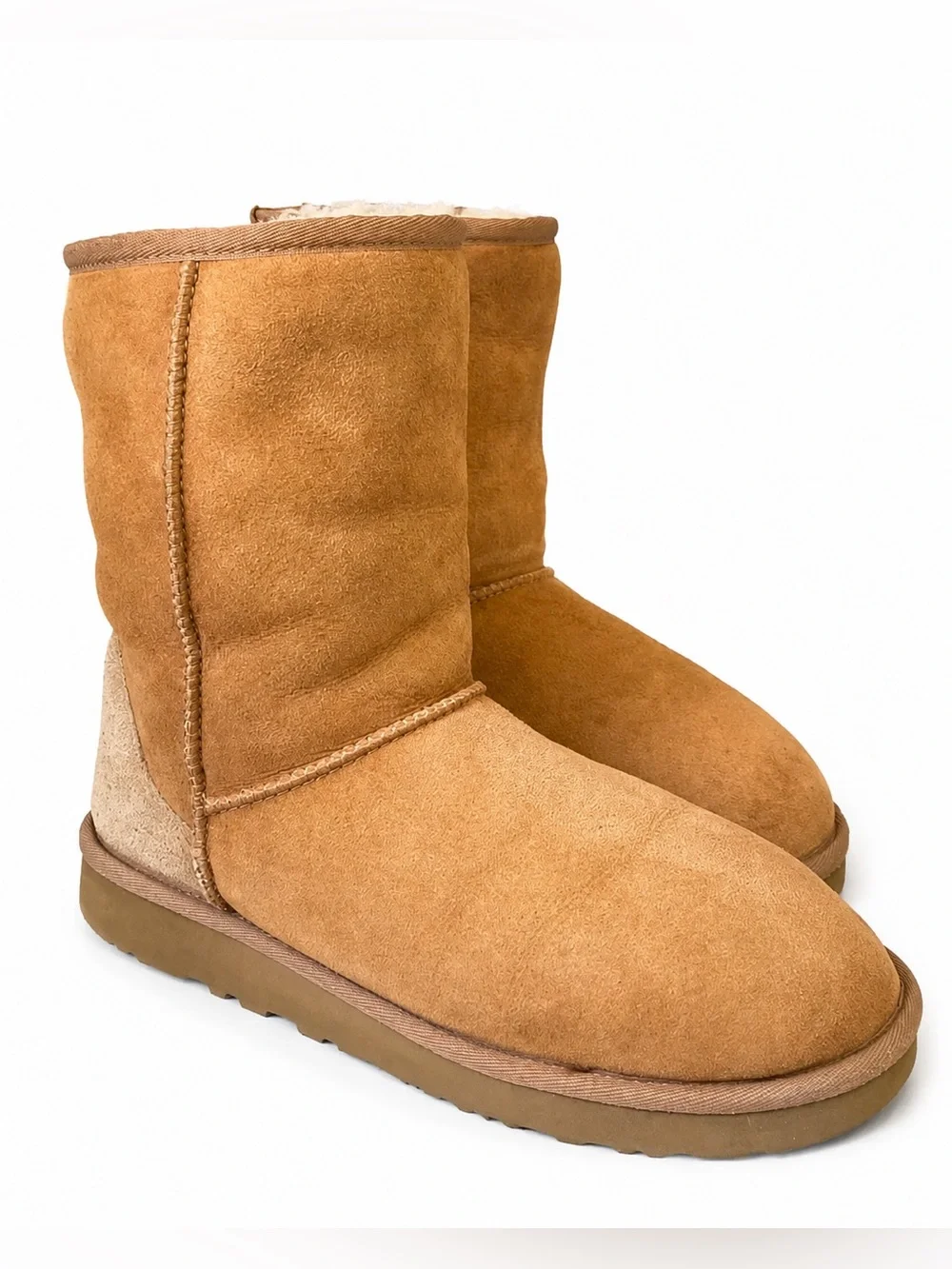 UGG Classic Short II Boots Chestnut Suede Shearling Size 8